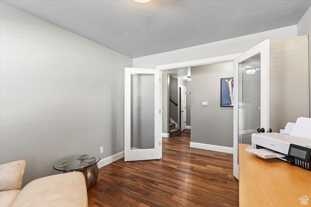 2007 N 850 E, North Ogden, UT 84414 - living area with wood finished floors, baseboards, stairs, and a textured ceiling