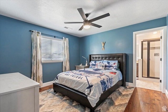 2007 N 850 E, North Ogden, UT 84414 - bedroom with wood-type flooring, baseboards, a textured ceiling, and ceiling fan
