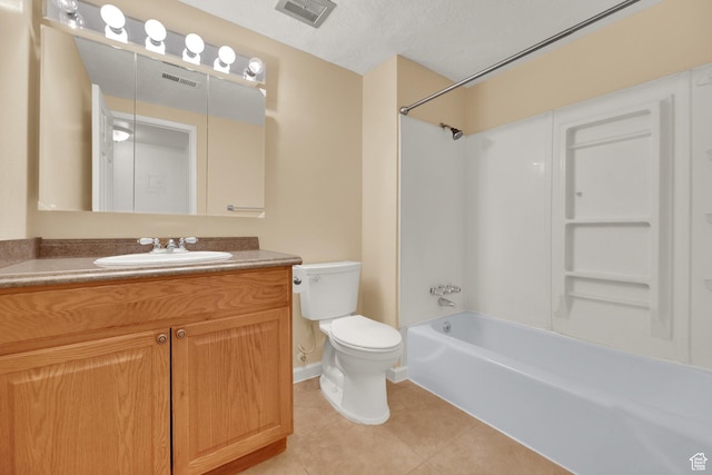 5323 S 560 E Unit D, Murray, UT 84107 - bathroom with tile patterned flooring, vanity, toilet, and shower / tub combination