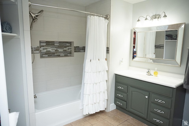 170 W 500 N, Wellsville, UT 84339 - full bathroom with tile patterned flooring, shower / bath combination with curtain, and vanity