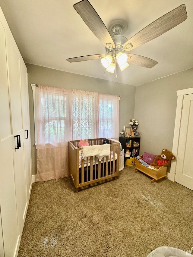 52 W 2000 N, Sunset, UT 84015 - bedroom with carpet floors, a crib, and ceiling fan