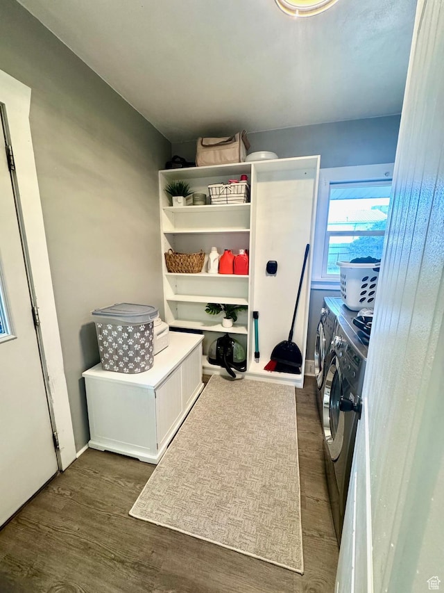 52 W 2000 N, Sunset, UT 84015 - washroom featuring independent washer and dryer and dark wood-style floors