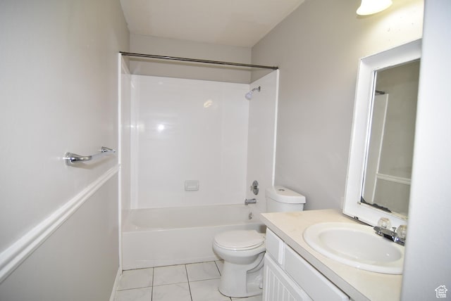 2236 E 1480 S, Spanish Fork, UT 84660 - bathroom featuring toilet, vanity, washtub / shower combination, and tile patterned floors