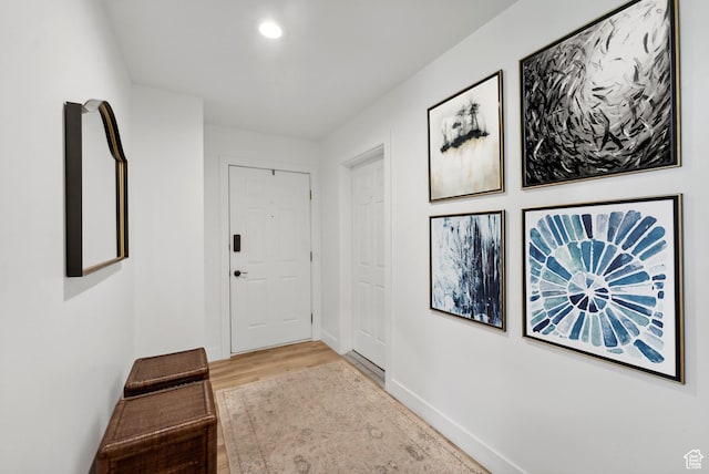 984 Uri Ln Unit 3, Midway, UT 84049 - hall with light wood-style floors, baseboards, and recessed lighting