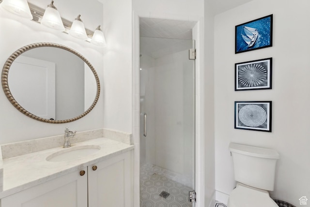 984 Uri Ln Unit 3, Midway, UT 84049 - full bathroom with vanity, a shower stall, toilet, and tile patterned floors