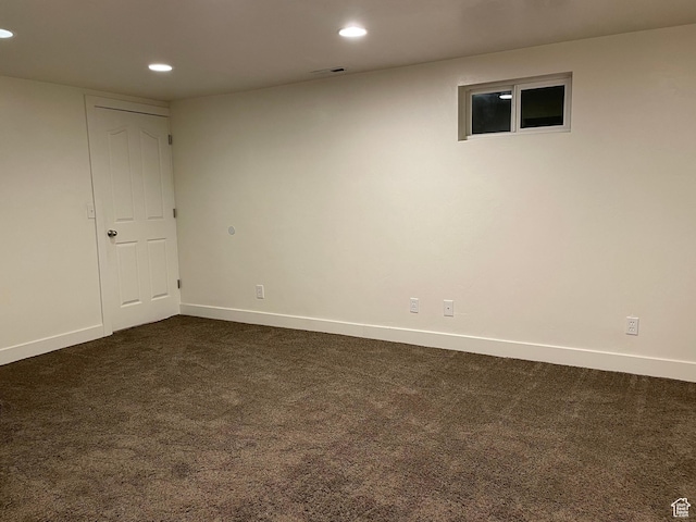 4380 S Perigrine Way, West Valley City, UT 84120 - finished basement featuring dark carpet, recessed lighting, and baseboards