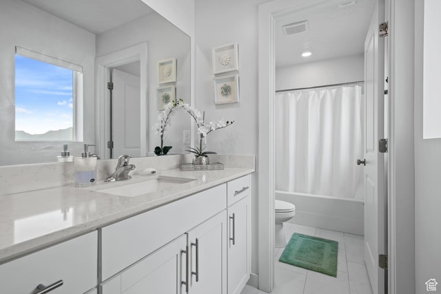 2503 N Velvet Moon Dr W Unit 636, Saratoga Springs, UT 84045 - full bath featuring vanity, toilet, shower / bath combo, and tile patterned flooring