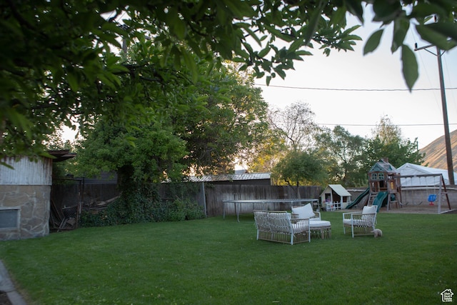 354 S 1100 E, Springville, UT 84663 - view of yard with a playground and a trampoline