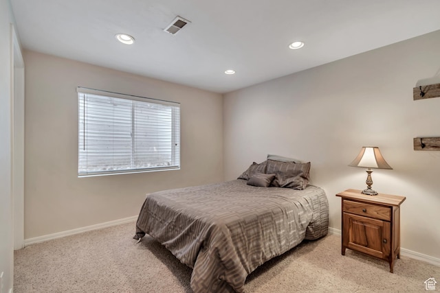 2825 Elk Horn Ln, Cottonwood Heights, UT 84093 - bedroom with light colored carpet, baseboards, and recessed lighting