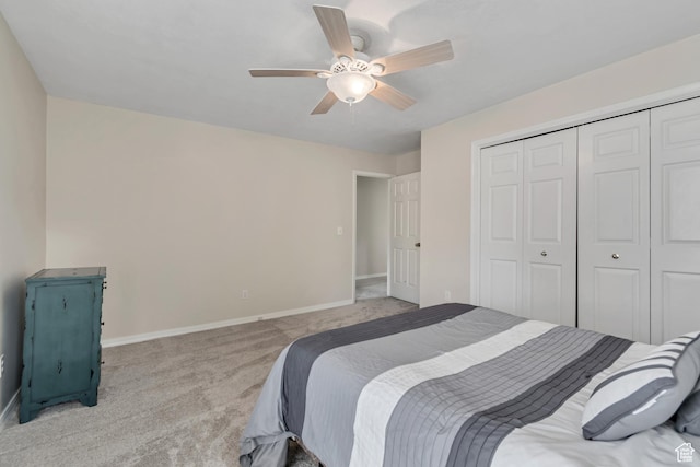 2825 Elk Horn Ln, Cottonwood Heights, UT 84093 - carpeted bedroom featuring baseboards, a closet, and a ceiling fan