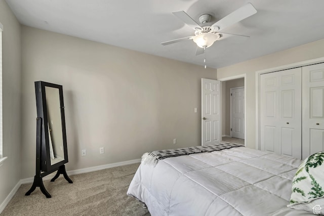 2825 Elk Horn Ln, Cottonwood Heights, UT 84093 - carpeted bedroom featuring baseboards, ceiling fan, and a closet