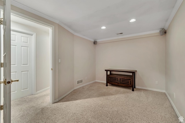 2825 Elk Horn Ln, Cottonwood Heights, UT 84093 - empty room featuring crown molding, carpet flooring, baseboards, and recessed lighting