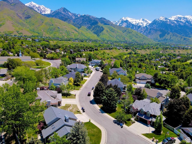 2825 Elk Horn Ln, Cottonwood Heights, UT 84093 - aerial perspective of suburban area featuring a mountain backdrop