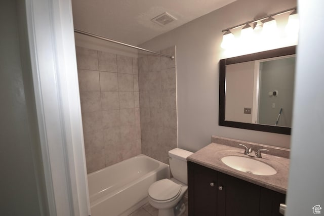 5057 W 6960 S, West Jordan, UT 84081 - bathroom featuring toilet, vanity, and washtub / shower combination