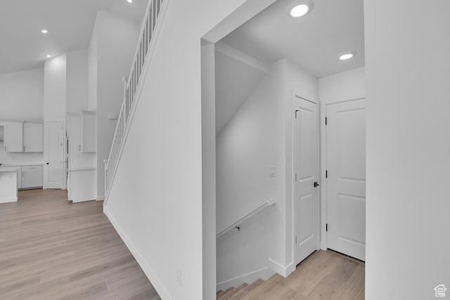 1089 S 3170 E Unit 205, Spanish Fork, UT 84660 - corridor featuring recessed lighting, light wood-type flooring, and stairs