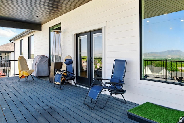 653 S 1140 E, Smithfield, UT 84335 - wooden terrace with french doors and a mountain view