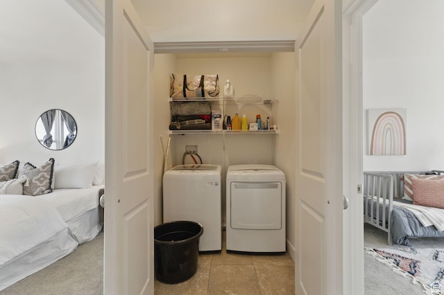 11398 Lake Run Rd, South Jordan, UT 84095 - washroom with washing machine and clothes dryer and tile patterned floors