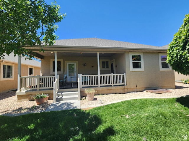 3368 N 700 E, Lehi, UT 84043 - single story home with a porch, a front lawn, and stucco siding