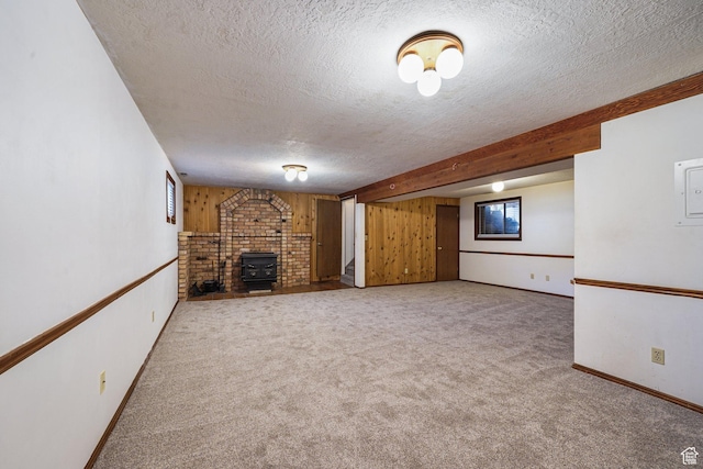 621 N 100 W, American Fork, UT 84003 - unfurnished living room featuring a textured ceiling, carpet floors, and baseboards