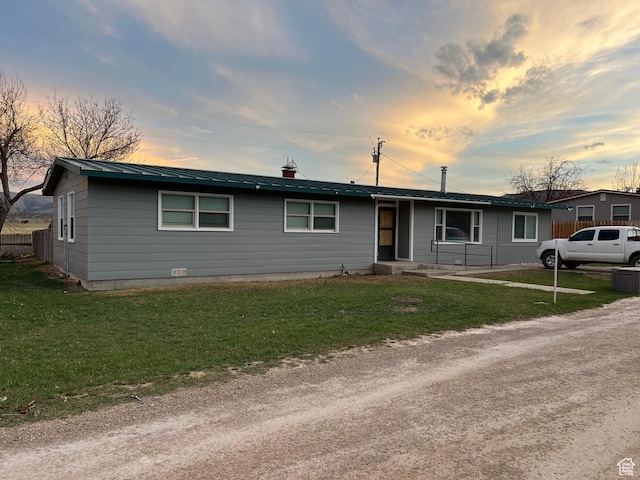 310 E Ashley Way S, Manila, UT 84046 - ranch-style home with a front lawn