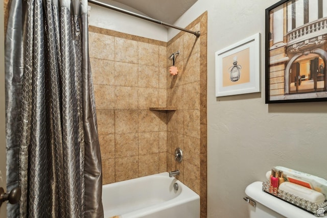 1744 E Burning Oak Dr, Draper, UT 84020 - bathroom with shower / tub combo with curtain and toilet