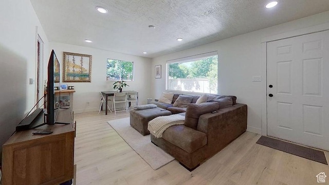 358 E 100 N, Provo, UT 84606 - living area featuring light wood-style flooring, recessed lighting, baseboards, and a textured ceiling