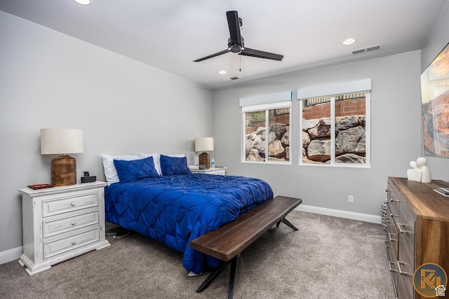 1060 W Jonathon Dr, Washington, UT 84780 - bedroom with carpet, recessed lighting, baseboards, and a ceiling fan