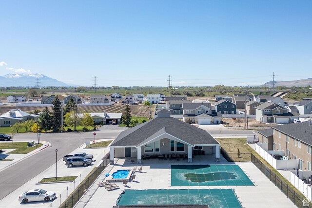 200 W 1200 S Unit 52, Tremonton, UT 84337 - community pool with a fenced backyard, a residential view, a patio, and a mountain view