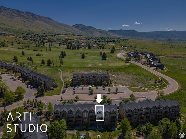 3521 N Moose Hollow Dr Unit 1202, Eden, UT 84310 - bird's eye view of a mountain backdrop and a golf course
