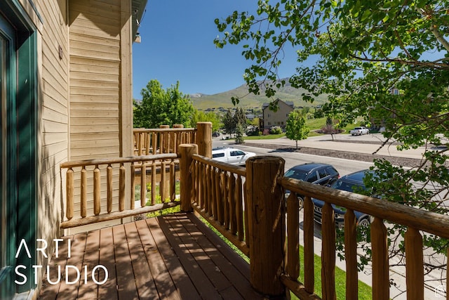 3521 N Moose Hollow Dr Unit 1202, Eden, UT 84310 - wooden terrace with a mountain view