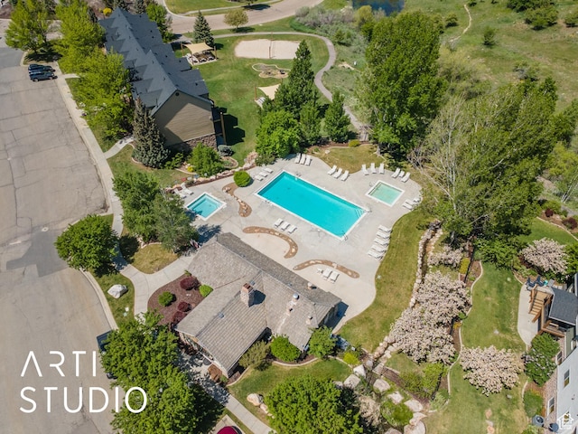 3521 N Moose Hollow Dr Unit 1202, Eden, UT 84310 - bird's eye view of a pool