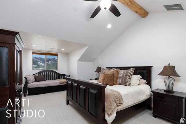 3521 N Moose Hollow Dr Unit 1202, Eden, UT 84310 - bedroom with light carpet, ceiling fan, and recessed lighting