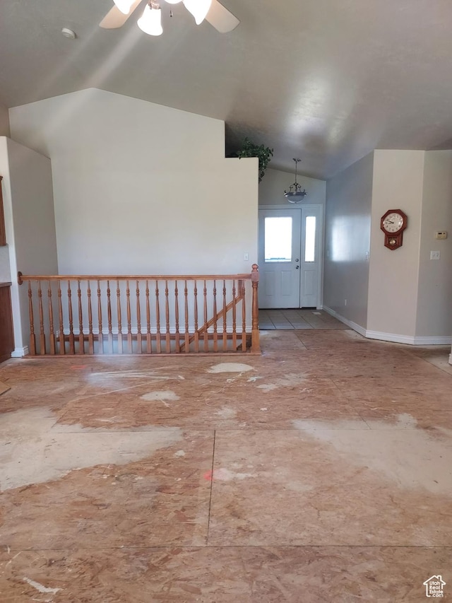 2865 W 3600 N, Farr West, UT 84404 - empty room with vaulted ceiling and a ceiling fan