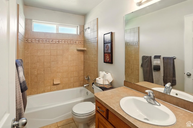 2865 W 3600 N, Farr West, UT 84404 - bathroom featuring shower / bathtub combination, vanity, toilet, and tile patterned floors