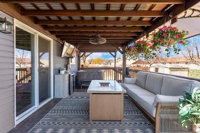 1962 W 12110 S, Riverton, UT 84065 - view of patio / terrace featuring an outdoor living space with a fire pit