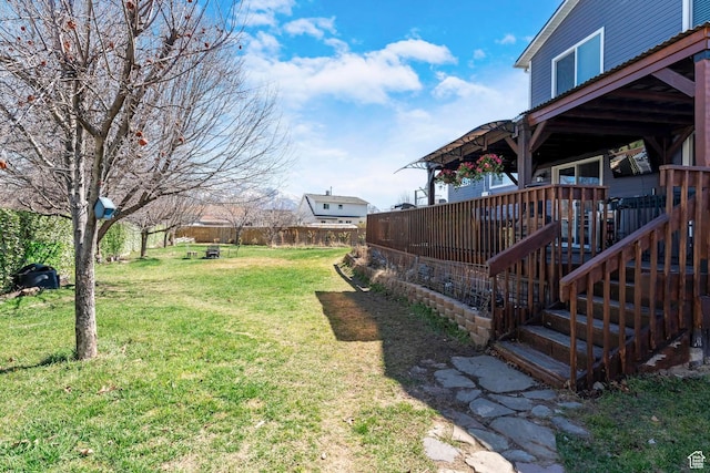 1962 W 12110 S, Riverton, UT 84065 - view of yard with a deck and stairway