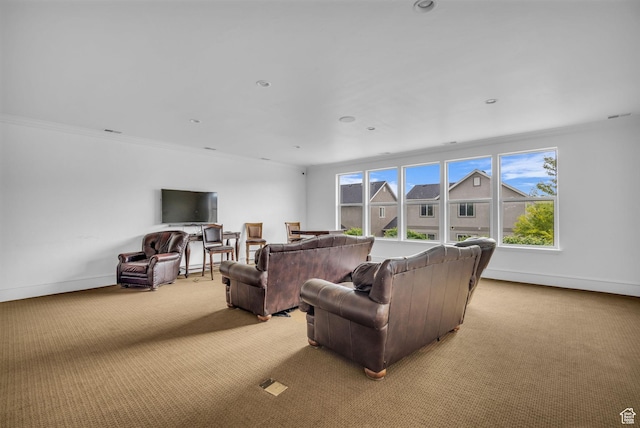 685 S 2220 W Unit 302, Pleasant Grove, UT 84062 - living room with light carpet, ornamental molding, and baseboards