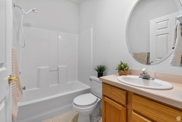 12482 S Tithing Point Dr, Riverton, UT 84065 - full bathroom with vanity, toilet, and bathtub / shower combination