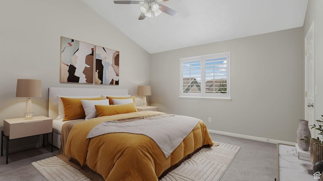 3062 W Davencourt Loop N, Lehi, UT 84043 - carpeted bedroom featuring lofted ceiling, baseboards, and ceiling fan