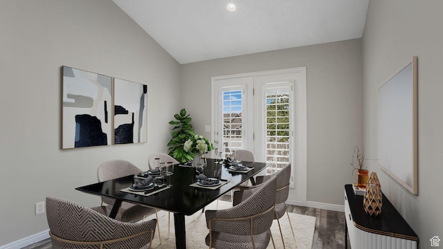 3062 W Davencourt Loop N, Lehi, UT 84043 - dining space with wood finished floors, lofted ceiling, and baseboards