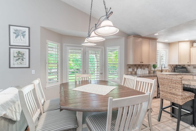 250 E 950 N, Kaysville, UT 84037 - dining area featuring lofted ceiling and recessed lighting