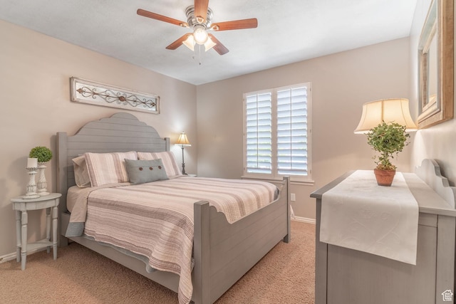 250 E 950 N, Kaysville, UT 84037 - bedroom with light colored carpet, baseboards, and a ceiling fan
