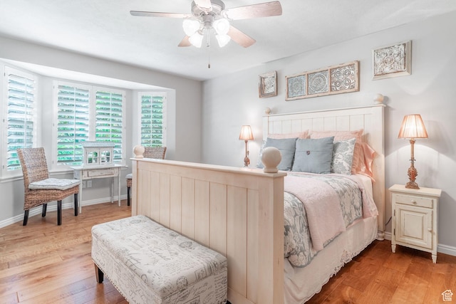 250 E 950 N, Kaysville, UT 84037 - bedroom featuring light wood-style flooring, baseboards, and ceiling fan
