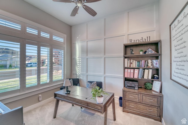 3207 W 2650 S, Hurricane, UT 84737 - office featuring light carpet, a ceiling fan, and baseboards