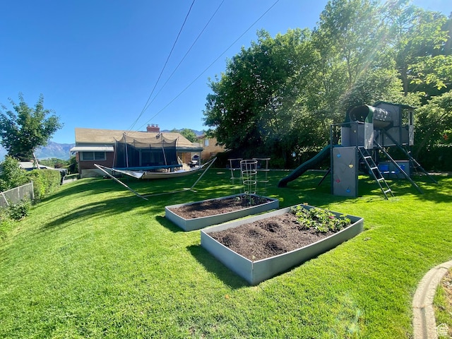1321 Darling St, Ogden, UT 84403 - view of yard with a playground and a vegetable garden