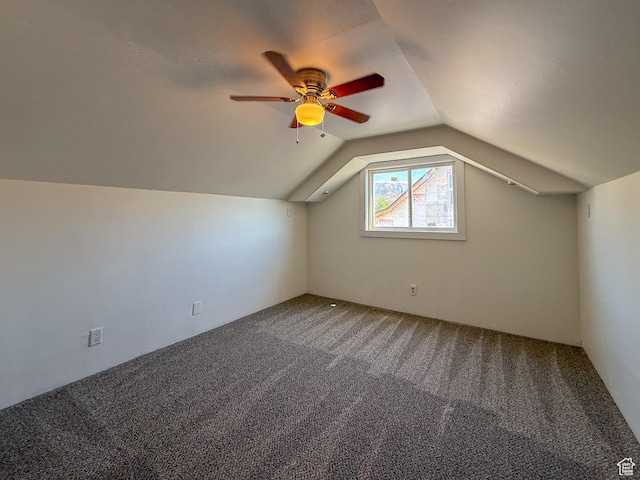 346 Columbia Dr, East Carbon, UT 84520 - additional living space featuring carpet flooring, lofted ceiling, and ceiling fan
