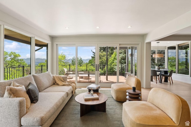 2655 E Hiawatha Cir, Salt Lake City, UT 84108 - living area with plenty of natural light, recessed lighting, and wood finished floors
