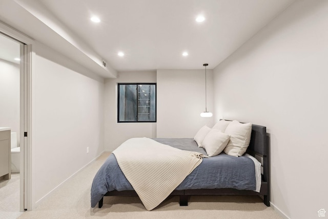 2655 E Hiawatha Cir, Salt Lake City, UT 84108 - bedroom with recessed lighting, light carpet, and baseboards