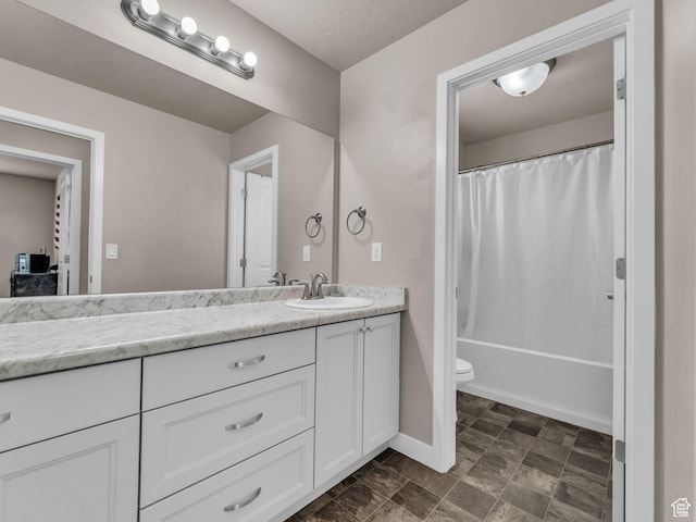 5636 W Lost Mine Ln, Herriman, UT 84096 - bathroom with vanity, toilet, baseboards, and shower / bath combo