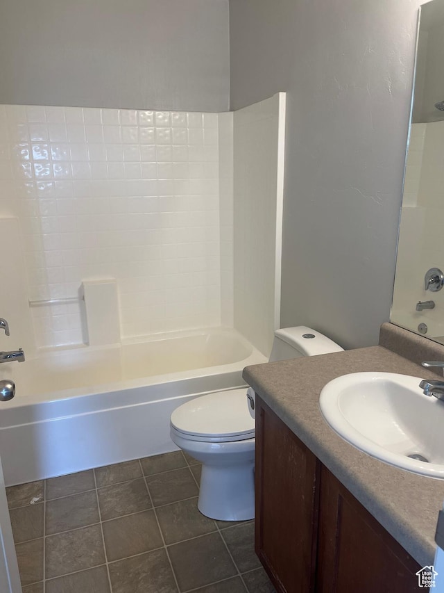 2027 W 2175 N, Lehi, UT 84043 - bathroom featuring vanity, toilet, shower / bath combination, and tile patterned flooring